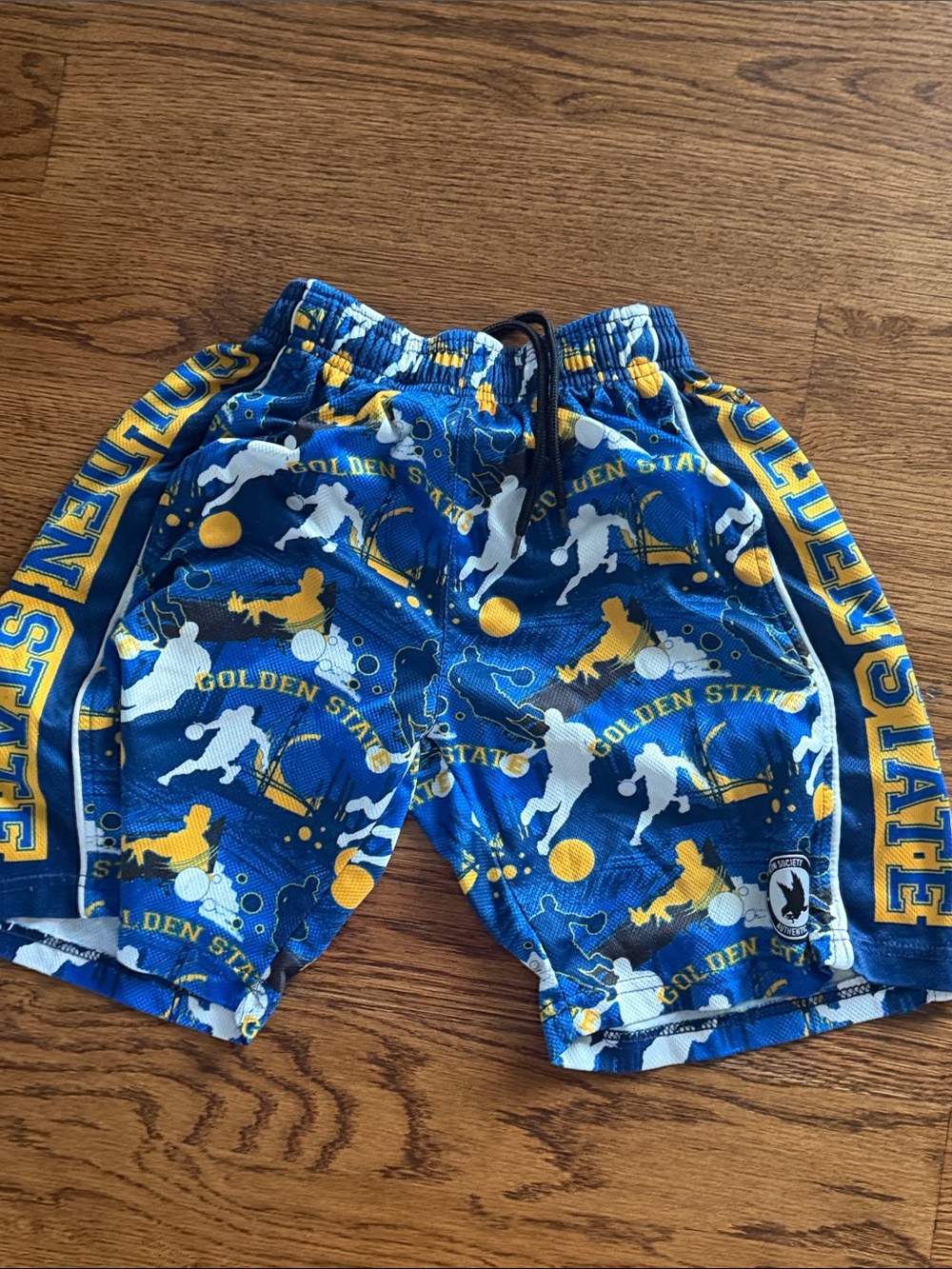 FLOW SOCIETY Kids Blue & Yellow Basketball Shorts with Elastic Waist